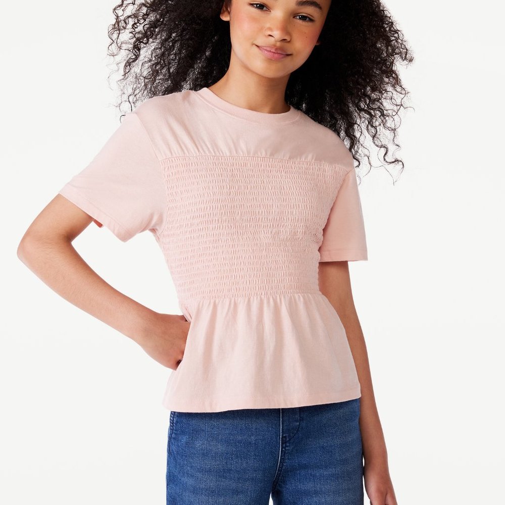 Free Assembly Girls Short Sleeve Smocked Tee